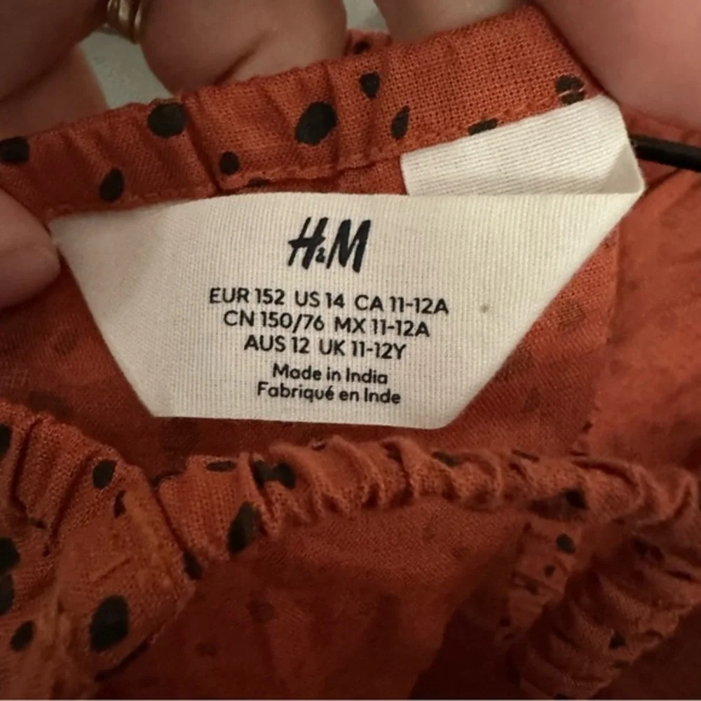 H&M Girl's Elastic Stretch Straps | Rust Orange +‎ Black Splatters